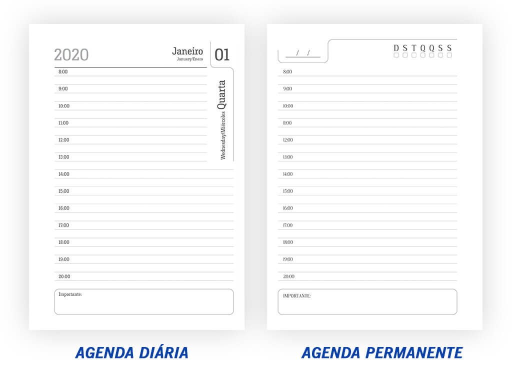 Agenda Diária e Agenda Permanente l Gráfica Cartão de Visita